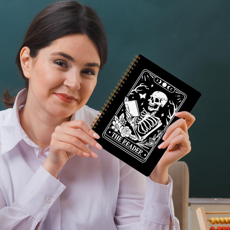CQM 2 Packs the Reader Goth Tarot Spiral Notebook Gothic Tarot Cards Notebook Journal Gifts for Women Teacher Friend Teens College Ruled Journals for Writing Journaling Notebooks Office Classroom Supplies - Image 5